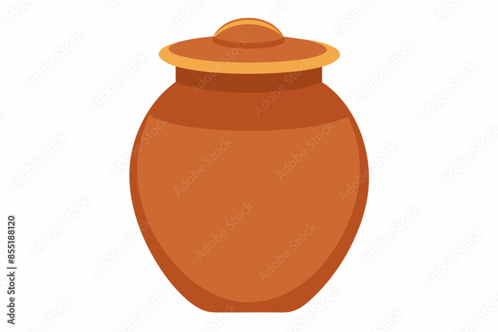 clay jar with white background illustration clay jar with white background illustration