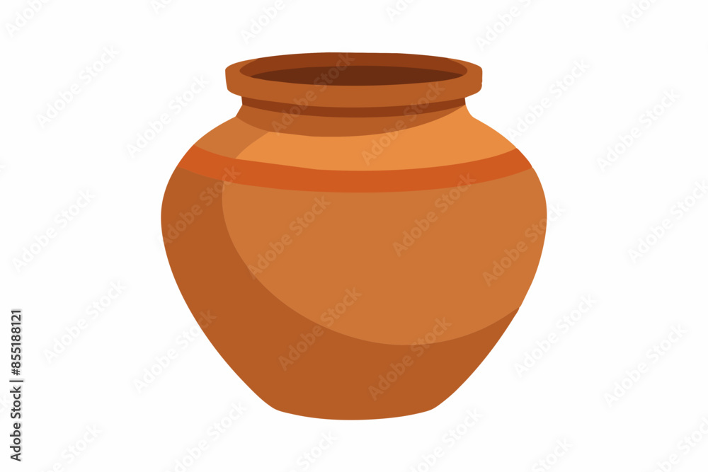 clay jar with white background illustration clay jar with white background illustration