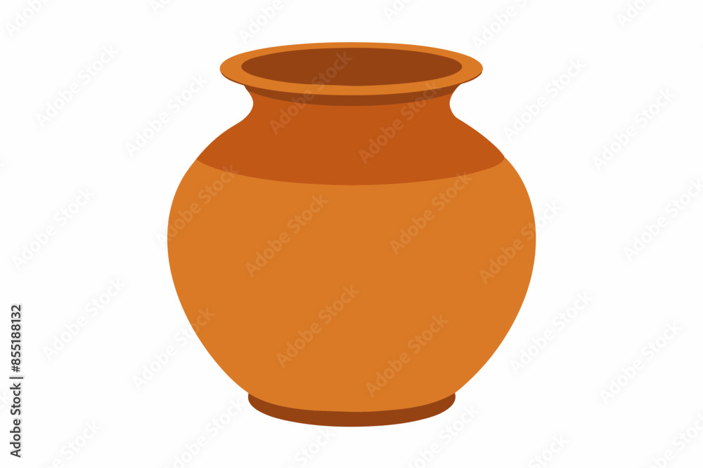 clay jar with white background illustration clay jar with white background illustration