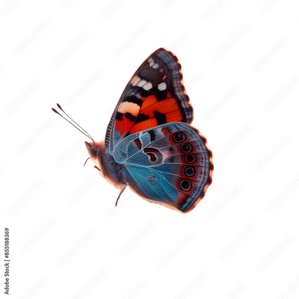 Naklejka premium Admiral butterfly transparent background