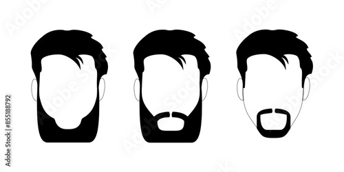 Collection of beards. Men's fashion. Style. Illustration
