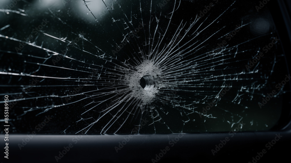 Brand Gun Bullet Hole Shot in Car Windshield, Texture Background Pattern of Abstract Image, For Wallpaper, Background, Cover and Cell Phone Screen, Smartphone, Computer, Laptop, Format 9:16 and 16:9 - Brand Gun Bullet Hole Shot in Car Windshield, Texture Background Pattern of Abstract Image, For Wallpaper, Background, Cover and Cell Phone Screen, Smartphone, Computer, Laptop, Format 9:16 and 16:9 -