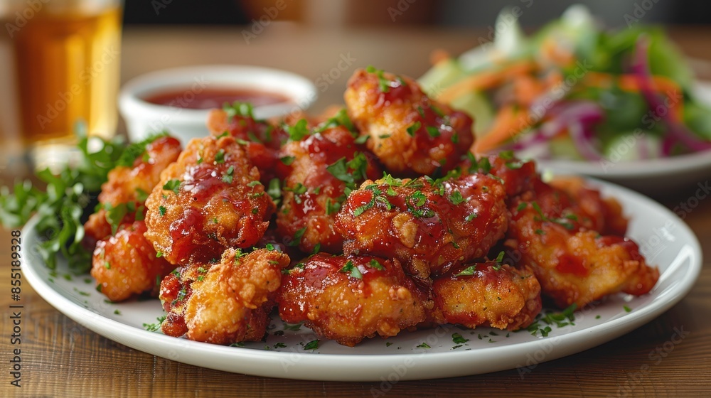 Close-up of Delicious Chicken Wings with Sauce Close-up of Delicious Chicken Wings with Sauce