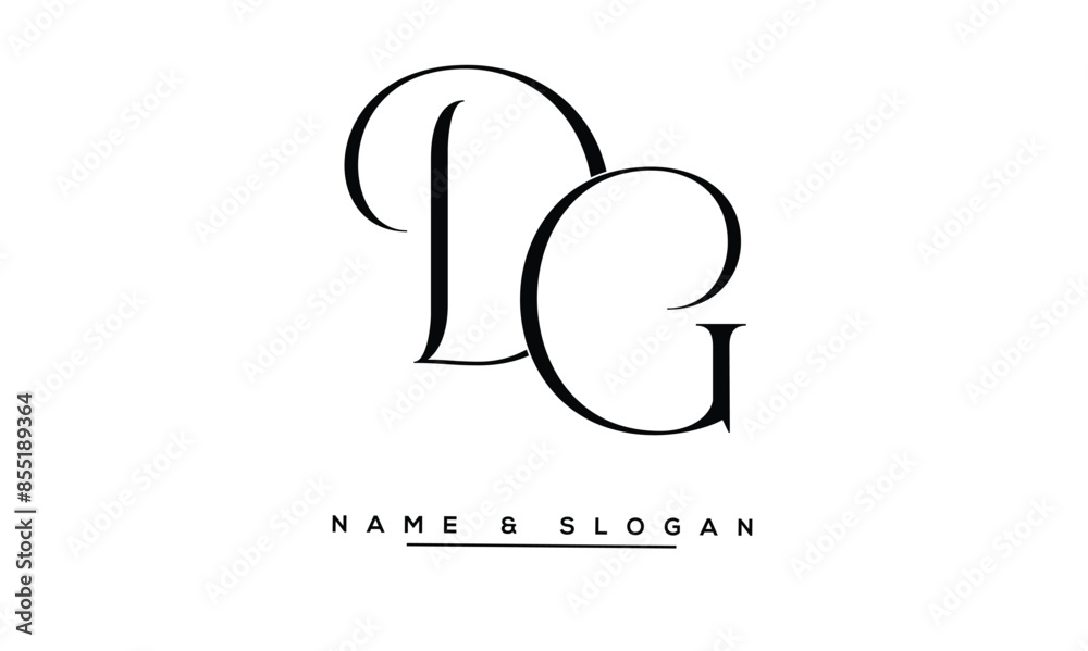 Obraz premium GD, DG, G, D Abstract Letters Logo Monogram