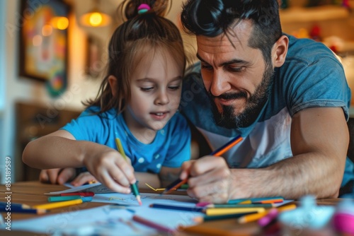 Wallpaper Mural A father and daughter sharing a meal together, promoting family bonding Torontodigital.ca