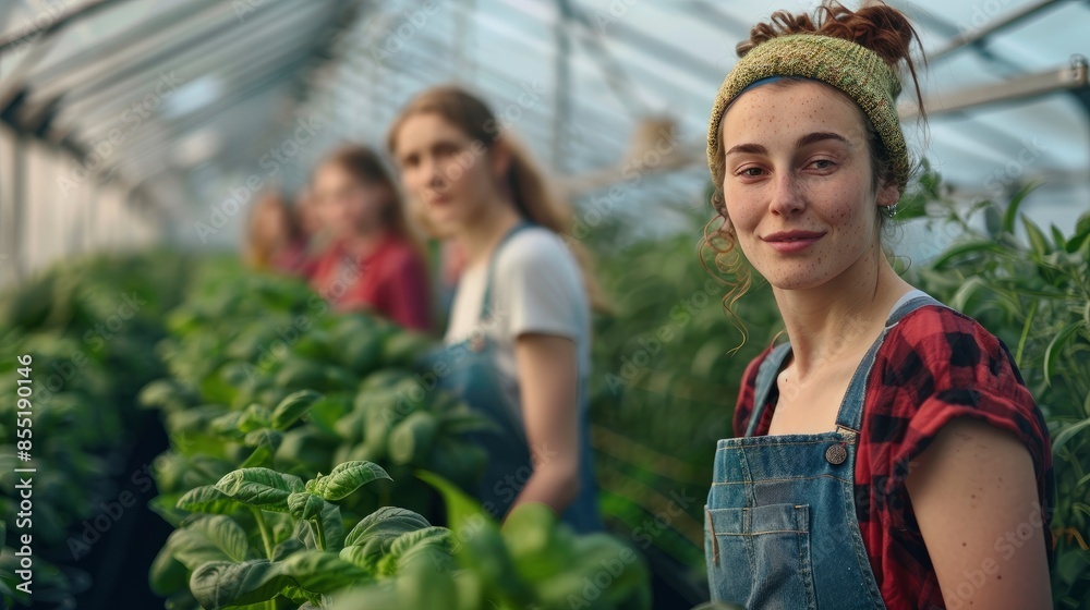 A Farming Portrait Of A Group Of Women In A Greenhouse, Supporting Sustainable Small Businesses A Farming Portrait Of A Group Of Women In A Greenhouse, Supporting Sustainable Small Businesses