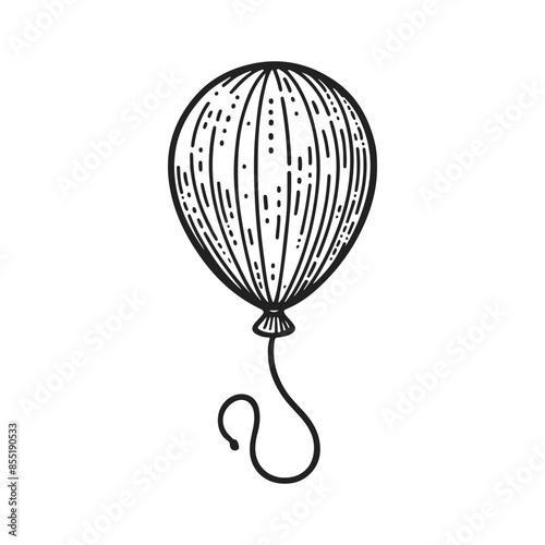 A pineapple drawn in black and white. Vector illustration