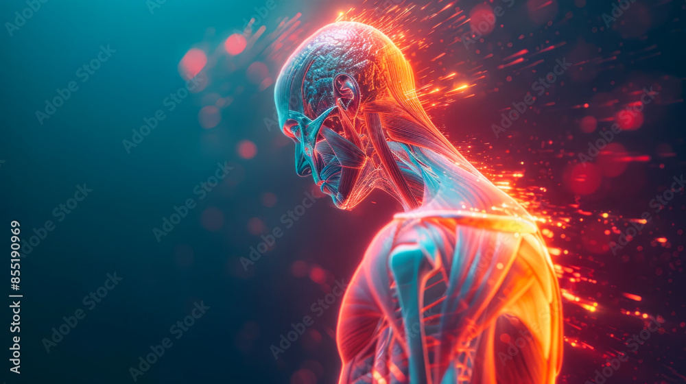 Biomedical Illustration of Human Anatomy with a Focus on Muscles and Blood Vessels Biomedical Illustration of Human Anatomy with a Focus on Muscles and Blood Vessels