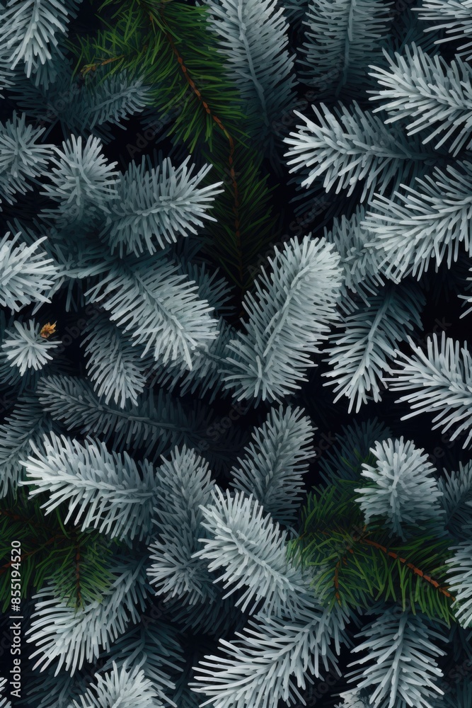 A close-up view of a pine tree's needles and branches, great for use in nature-themed designs A close-up view of a pine tree's needles and branches, great for use in nature-themed designs