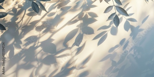 A plant's silhouette casts a unique shape on a wall