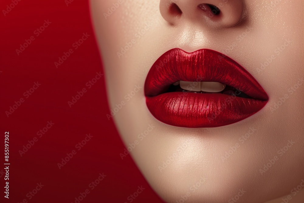 Obraz premium Closeup of Woman's Lips for Beauty and Cosmetics Concept