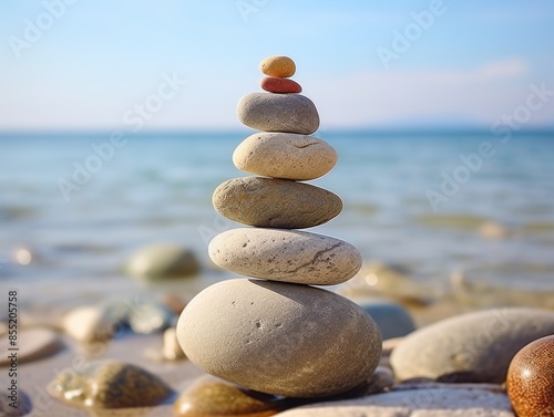 A pile of rocks on the beach, great for outdoor or coastal-themed projects