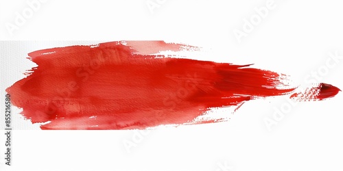 red paint brush strokes in watercolor isolated against transparent