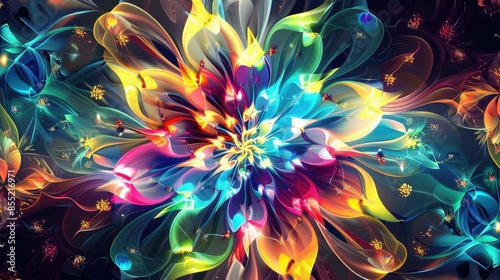 Beautiful abstract colorful flower design