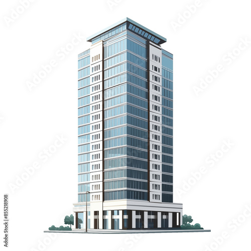 modern office building with windows transparent background
