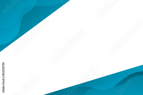 Blue shape modern background with white space for text and message. template design	