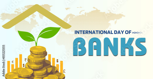 International day of Banks, celebrated on 4th December every year. Campaign or celebration graphic resources