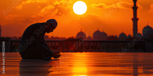Obraz na płótnie Religious muslim man praying