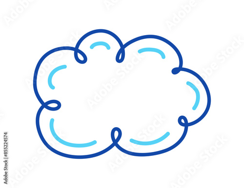 Concept of a hand drawn cloud icon. Cartoon style element. Vector illustration