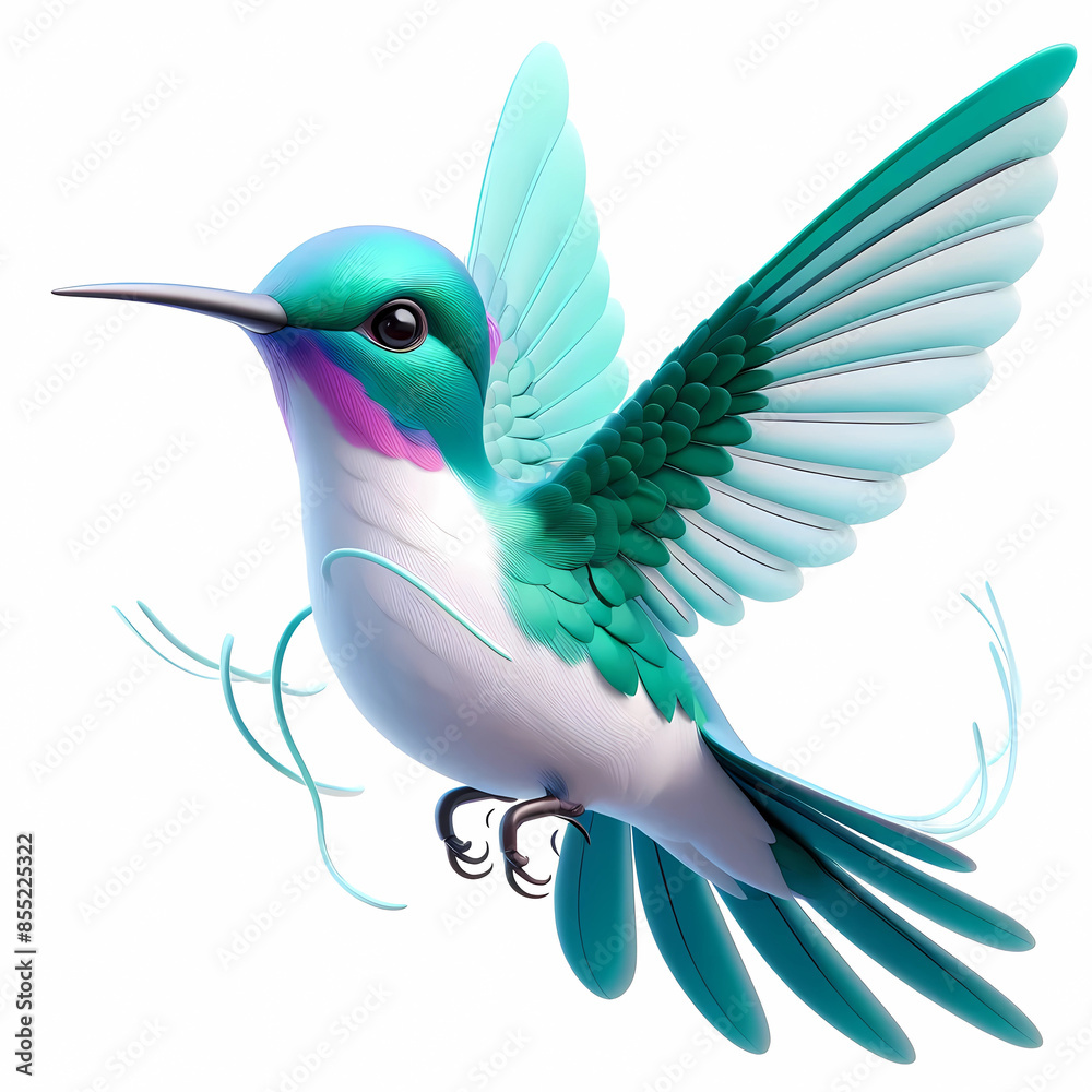 Obraz premium 3d type of elegant real-life hummingbird 3d image 