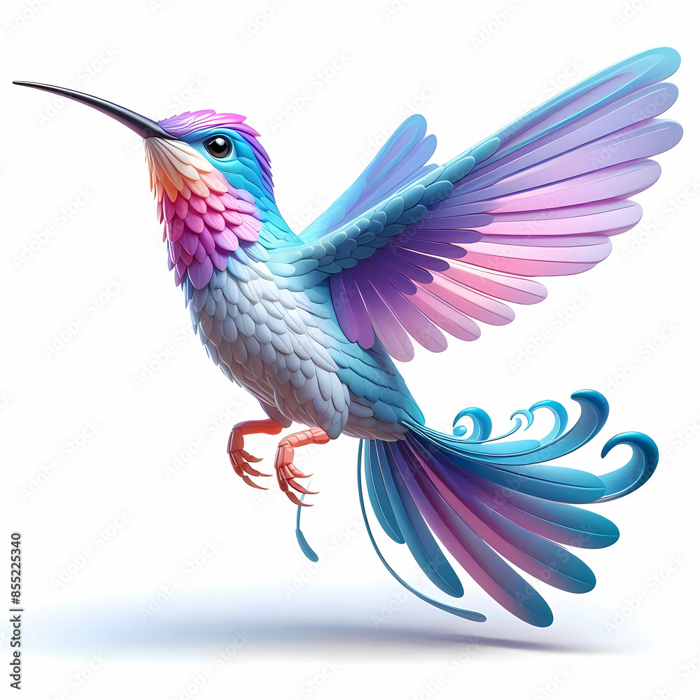 Fototapeta premium 3d type of elegant real-life hummingbird 3d image