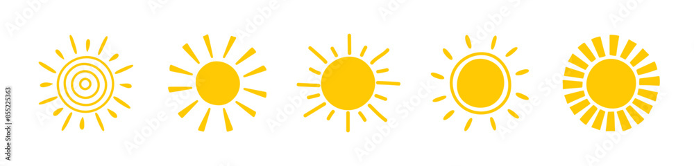 Cute hand drawn icons. Summer elements. Vector illustration Cute hand drawn icons. Summer elements. Vector illustration