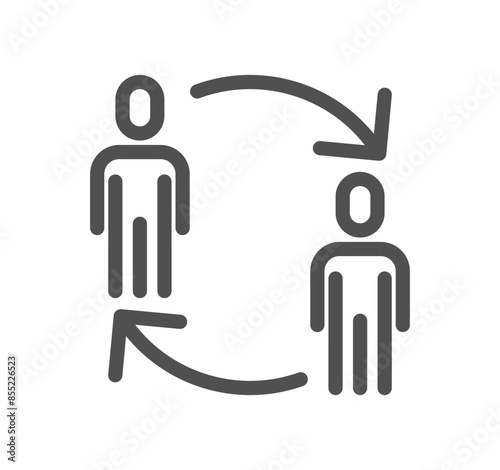 Business people related icon outline and linear vector.
