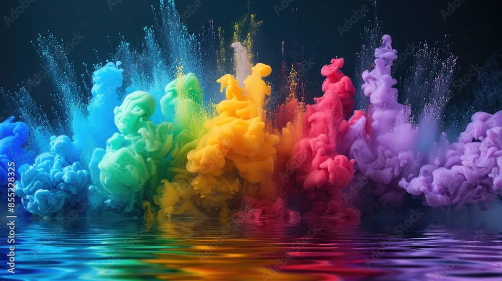 Spectrum of colors blending in artistic chaos