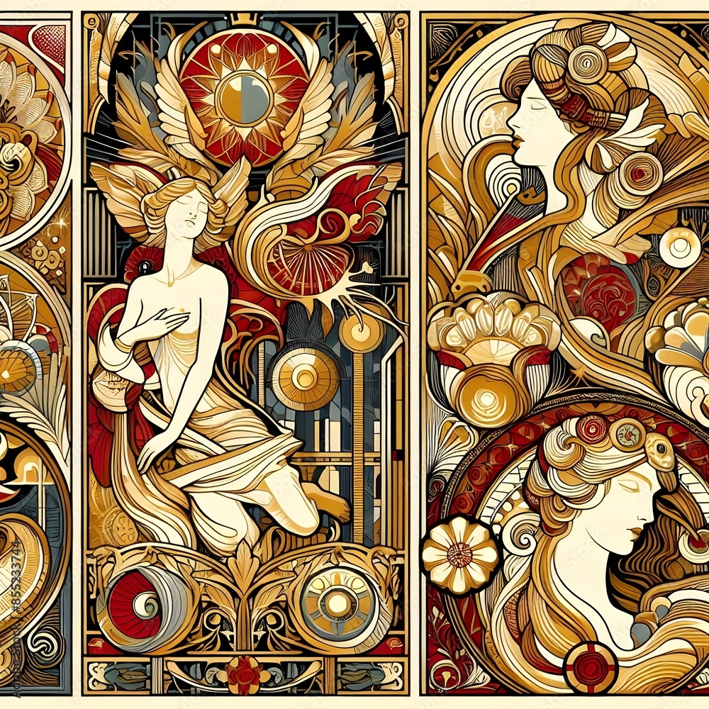 Obraz premium Art Nouveau collage design.