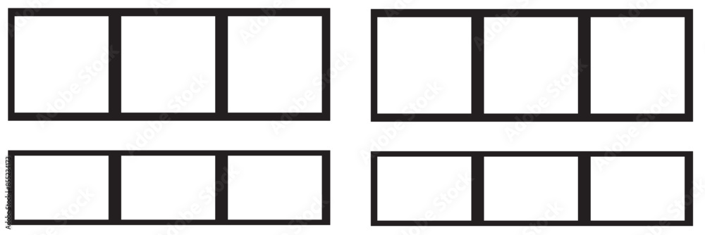 Blank photo booth strip template. Clipart image. isolated on white and ...