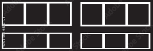 Blank photo booth strip template. Clipart image. isolated on white and black background. EPS 10