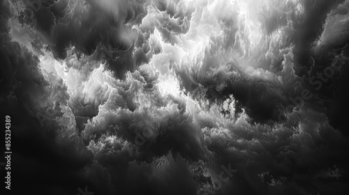 Abstract Cloud Formation in Black and White