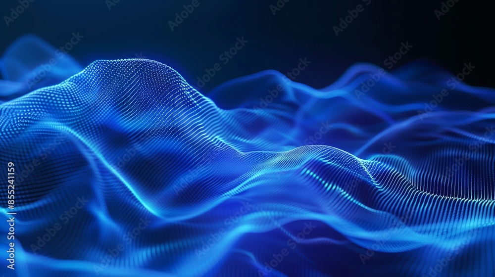 Obraz premium Abstract Blue Digital Wave Background