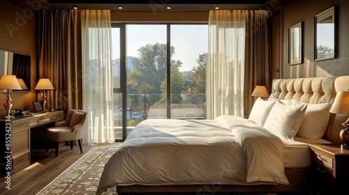 Spacious Bedroom With Large Bed and Chair