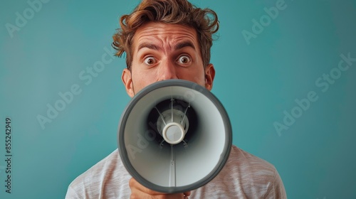 Man Holding Megaphone