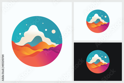 Background Mountains Valley Smooth Wave Motion Gradient Abstract