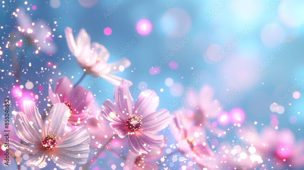 Mystical magical world with glowing flowers and twinkling stars, a large empty postcard without inscriptions, enchanted landscape with vibrant colors and whimsical details Mystical magical world with glowing flowers and twinkling stars, a large empty postcard without inscriptions, enchanted landscape with vibrant colors and whimsical details