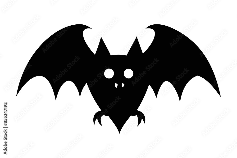 Black silhouette of a bat isolated on a white background. Concept of nocturnal wildlife, Halloween symbol, minimalist style, mysterious creature. Print, icon, design element. Black silhouette of a bat isolated on a white background. Concept of nocturnal wildlife, Halloween symbol, minimalist style, mysterious creature. Print, icon, design element.