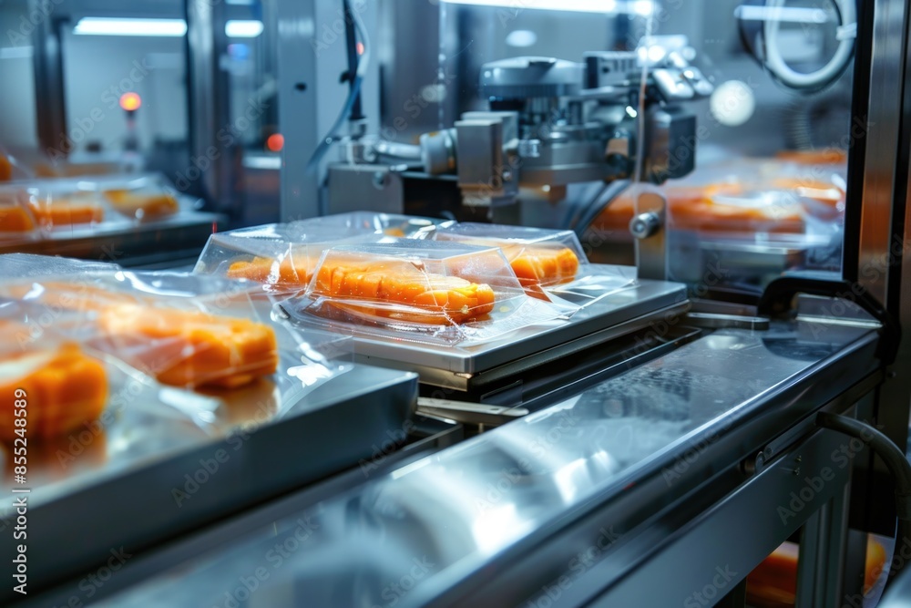 A modern production line for freshly baked donuts, perfect for use in advertising or editorial content about food, technology, or industry A modern production line for freshly baked donuts, perfect for use in advertising or editorial content about food, technology, or industry