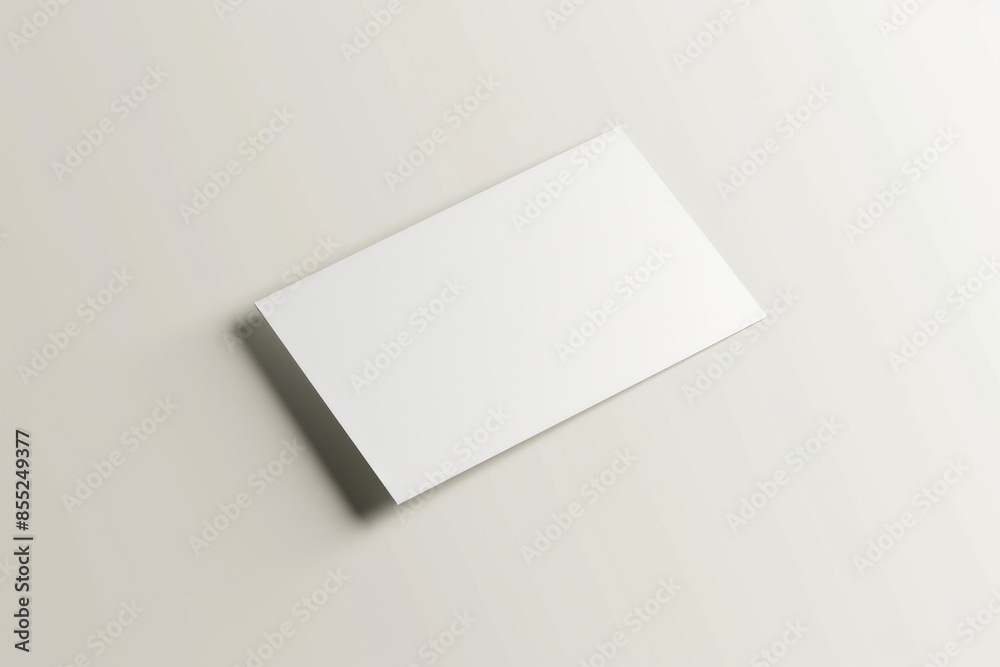 A Blank Canvas Awaiting Your Imagination: A White Business Card Mockup on a Clean Surface A Blank Canvas Awaiting Your Imagination: A White Business Card Mockup on a Clean Surface