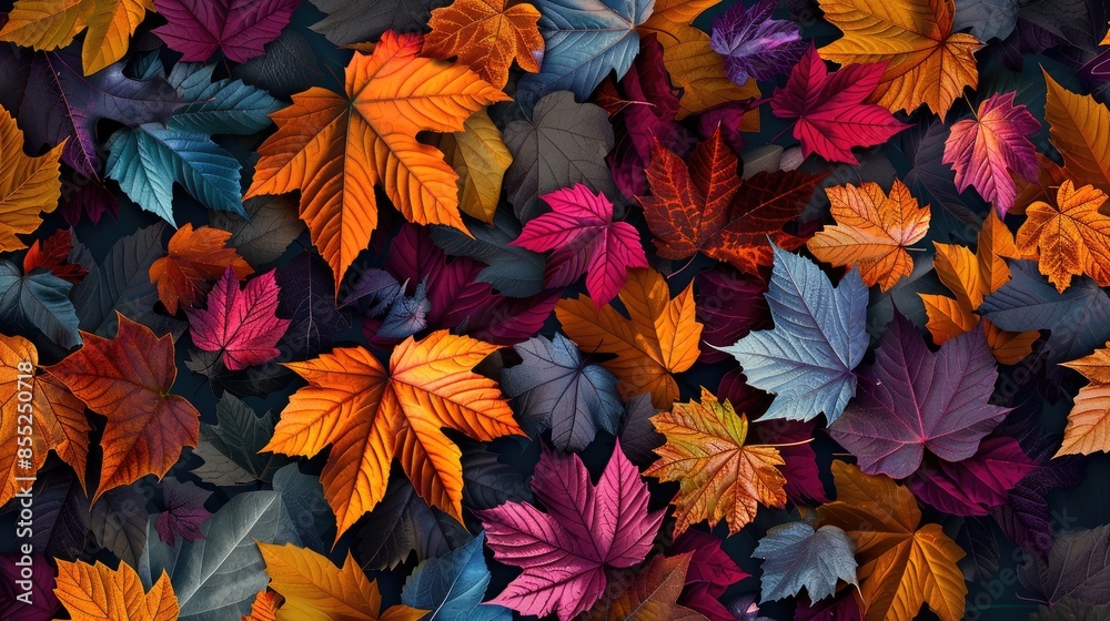 Colorful autumn leaves on seamless background Colorful autumn leaves on seamless background