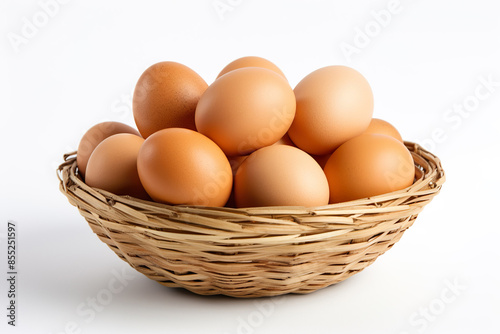 Wallpaper Mural A basket with eggs isolated on clear white background Torontodigital.ca