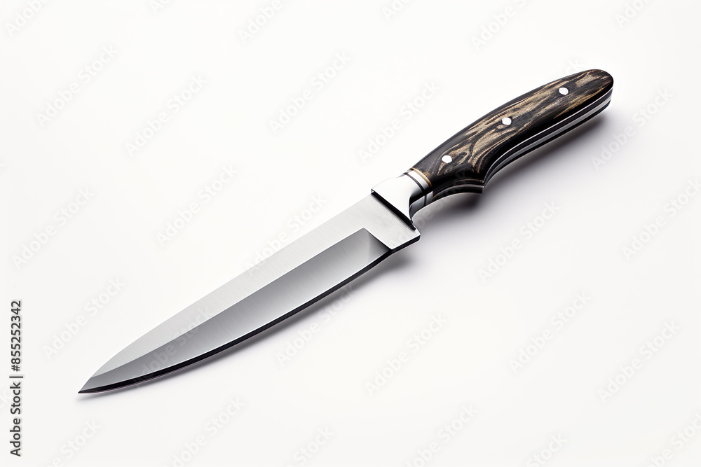Obraz premium A clerical knife with a plastic handle isolated on clear white background
