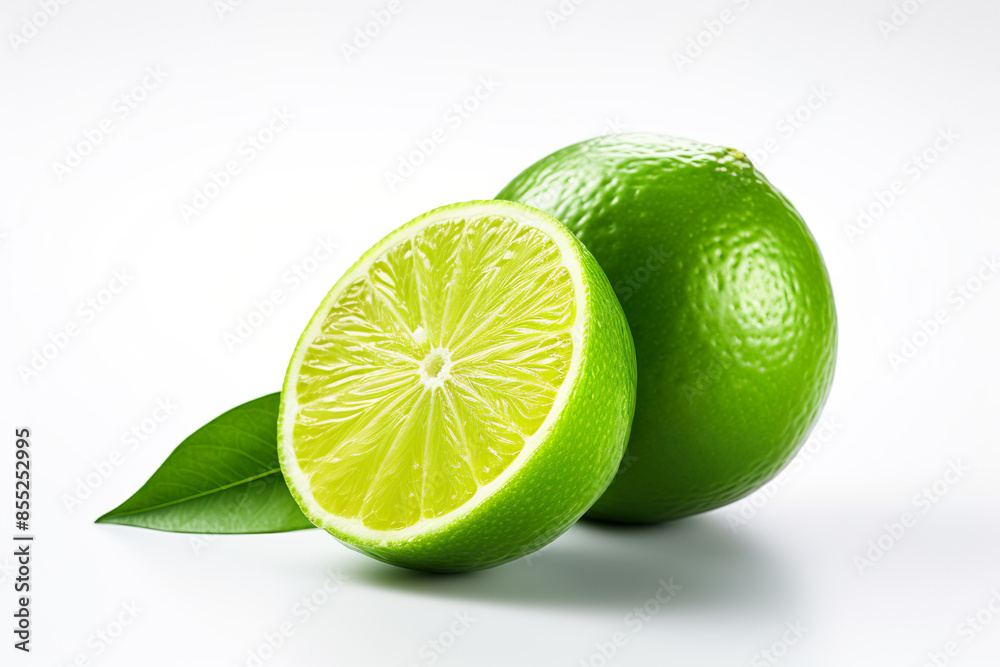 A grade Green Lemon isolated on clear white background A grade Green Lemon isolated on clear white background