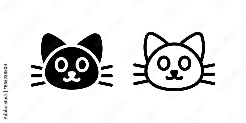 Obraz premium Cat icon set. flat illustration of vector icon on white background