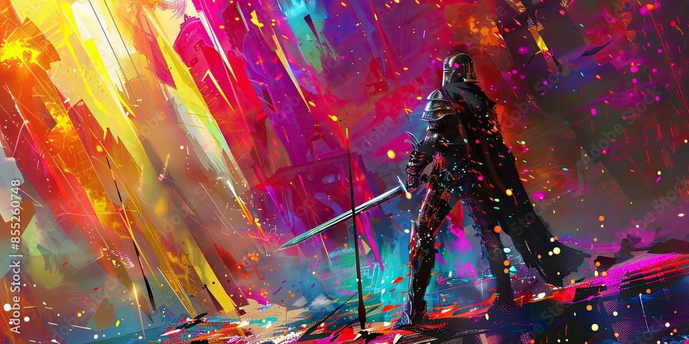 Warrior in a Vibrant Sci-Fi World Warrior in a Vibrant Sci-Fi World