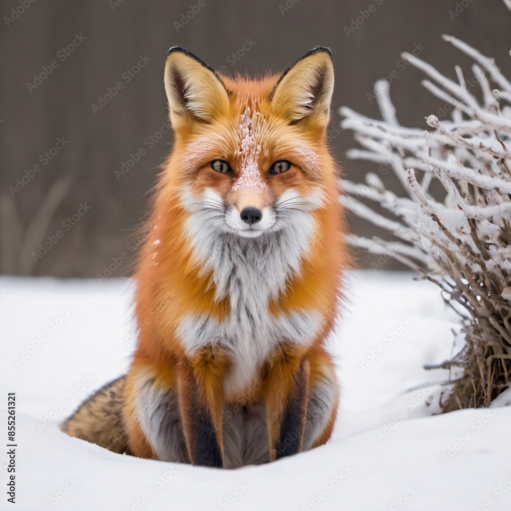 Obraz premium red fox in the snow
