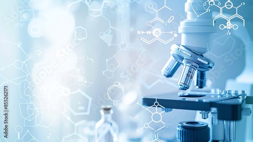 Detailed clinical research symbols on a clean background, with space for text, great for medical studies and research institutions