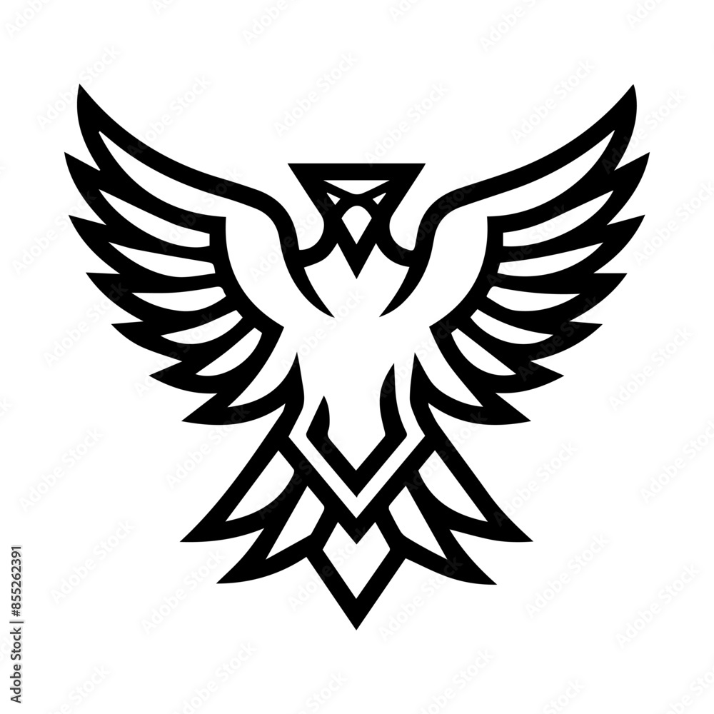 Abstract Eagle logo or modern line icon. Vector line art and icon design with bold outline. Black and white Pixel Perfect minimalistic symbol isolate white background. Creative logotype Abstract Eagle logo or modern line icon. Vector line art and icon design with bold outline. Black and white Pixel Perfect minimalistic symbol isolate white background. Creative logotype