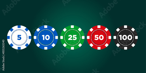 playing chips for poker. vector
